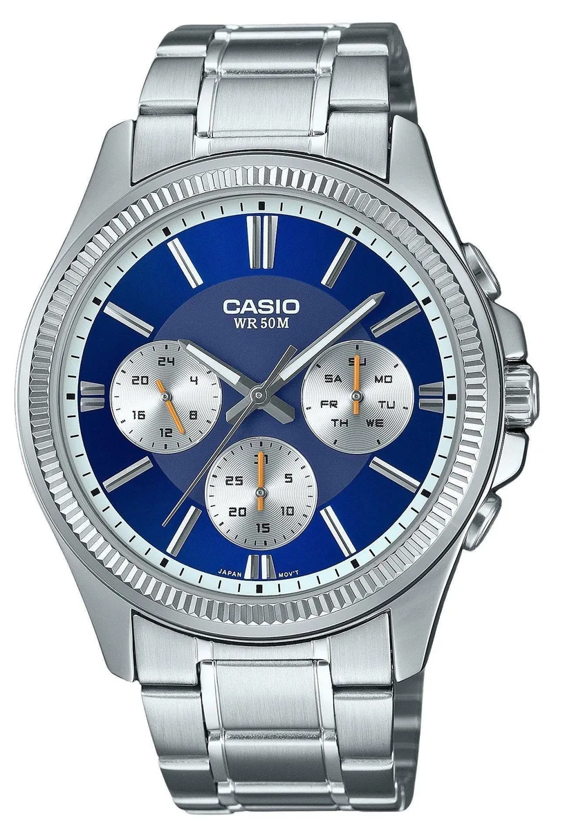 CASIO CASIO Enticer MTP-1375D-2A1 Blue Dial Stainless Steel Quartz Watch — product photo