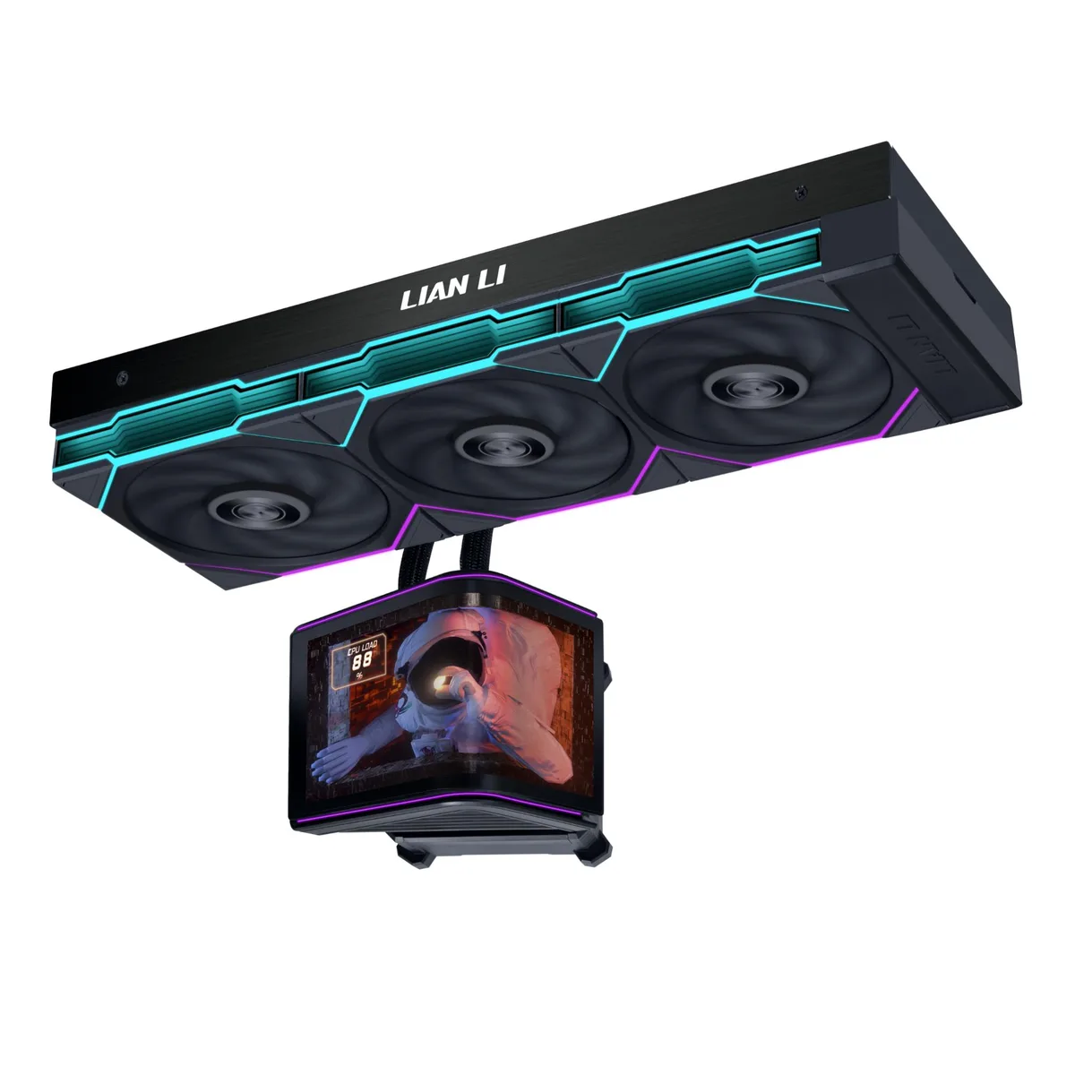 Lian Li Lian Li Hydroshift II OLED Curved 360TL RGB 360mm liquid cooler 3x120mm TL fans AM5/4 Black — product photo