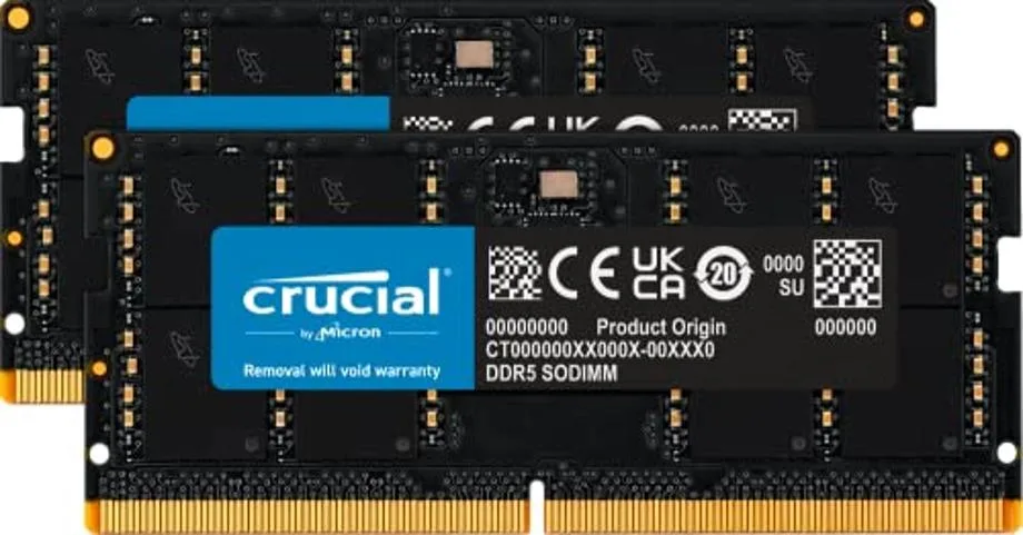 Crucial Crucial 64GB Kit (2x32GB) DDR5 5600MT/s CL46 Laptop RAM CT2K32G56C46S5 — صورة المنتج
