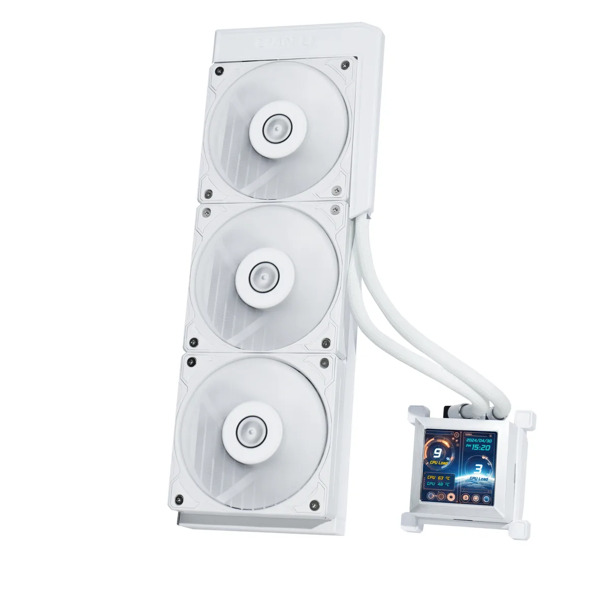 Lian Li Lian Li Hydroshift 360 LCD 2.88" 480x480 White HSLCD36SW liquid cooler — photo du produit