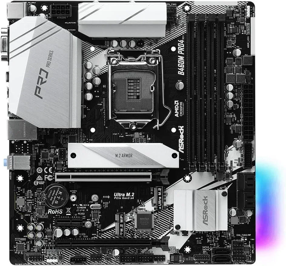 ASRock ASRock B460M Pro4 LGA 1200 microATX DDR4 Intel motherboard — product photo