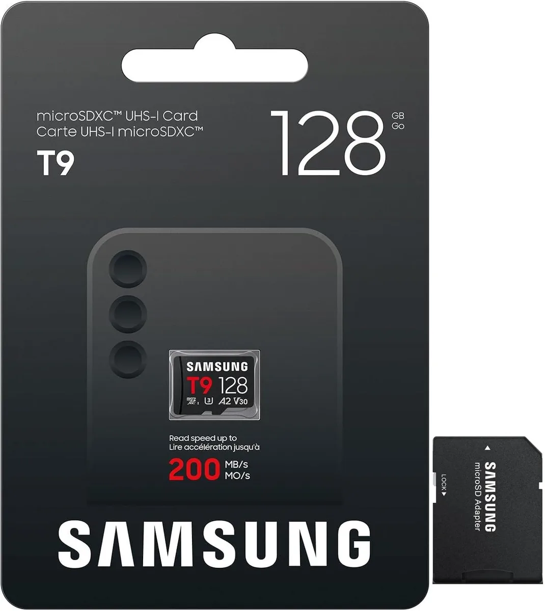 SAMSUNG SAMSUNG T9 microSDXC 128GB 200MB/s U3 V30 A2 MB-MH128T — φωτογραφία προϊόντος