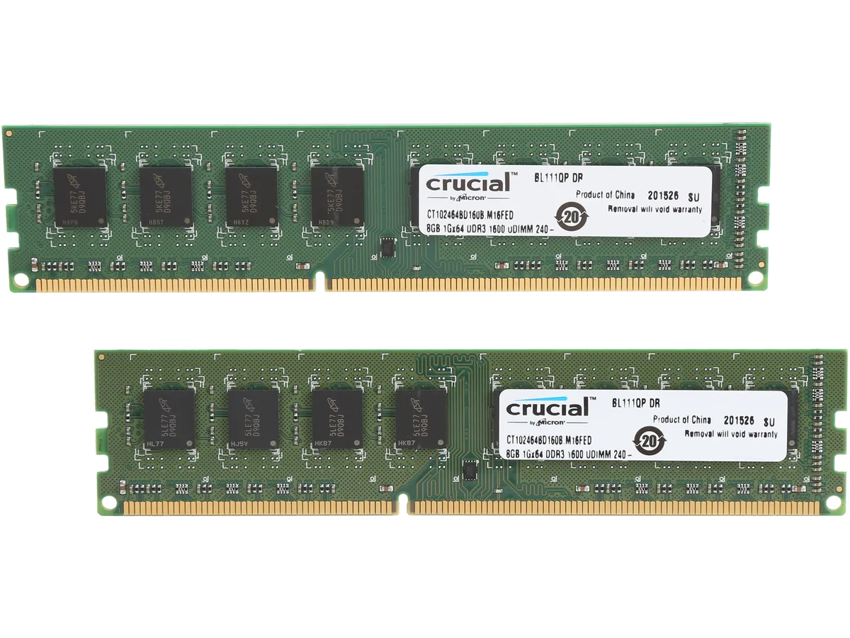 Crucial Crucial CT2K102464BD160B 16GB (2x8GB) DDR3L 1600 desktop RAM — product photo