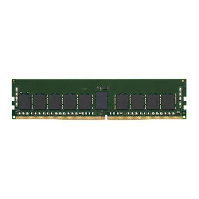 Green circuit board with black memory chips and gold edge connectors