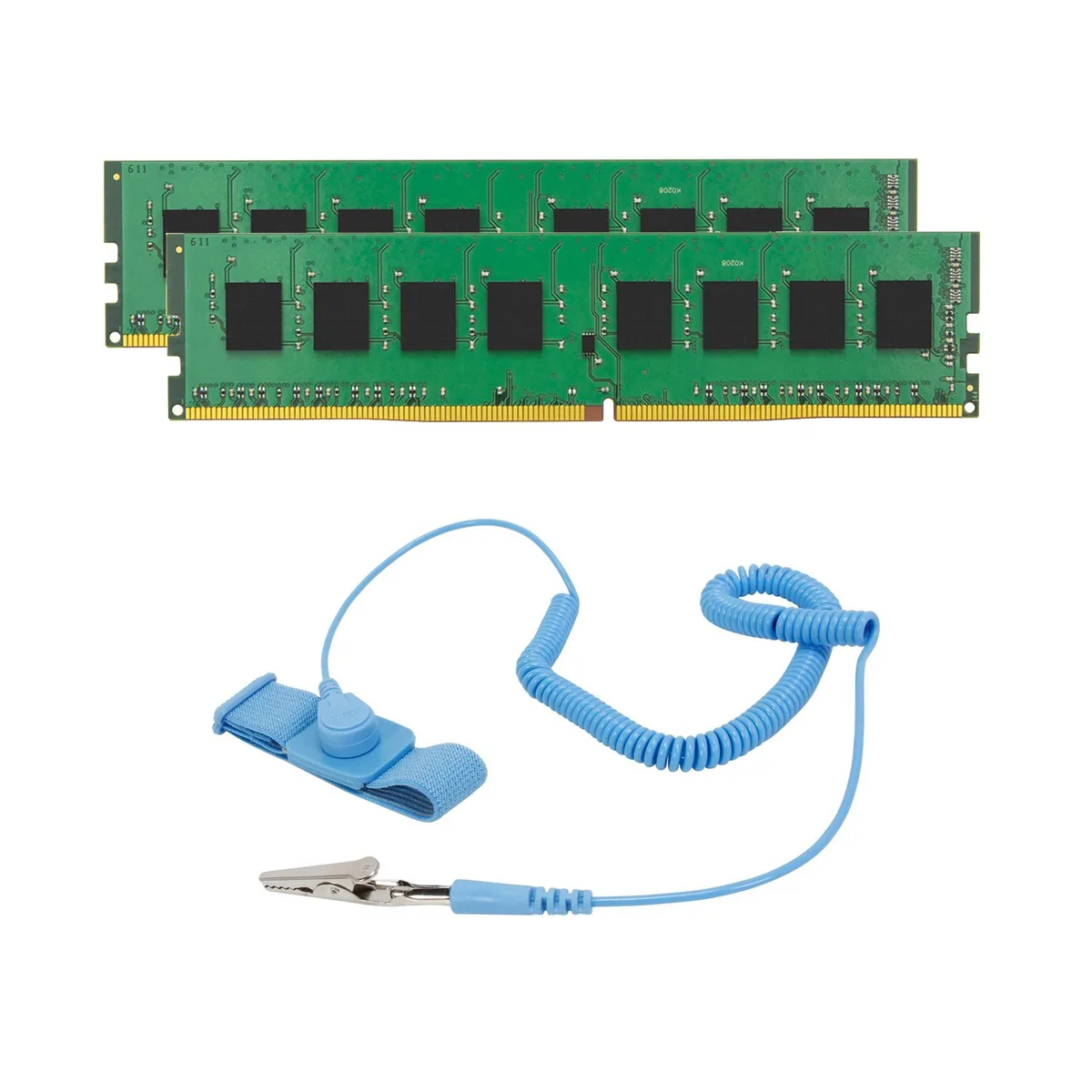 Kingston Technology Corp. Kingston Technology Corp. 32GB (2x16GB) DDR4 2666MHz CL19 UDIMM Kit with Wristband — product photo