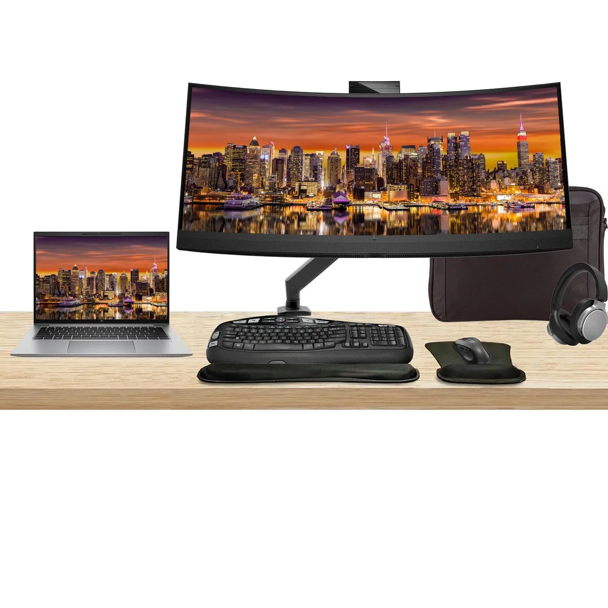HP HP ZBook Firefly G10 14" i7 16GB 512GB + Z34c 34" Monitor Bundle — 商品写真