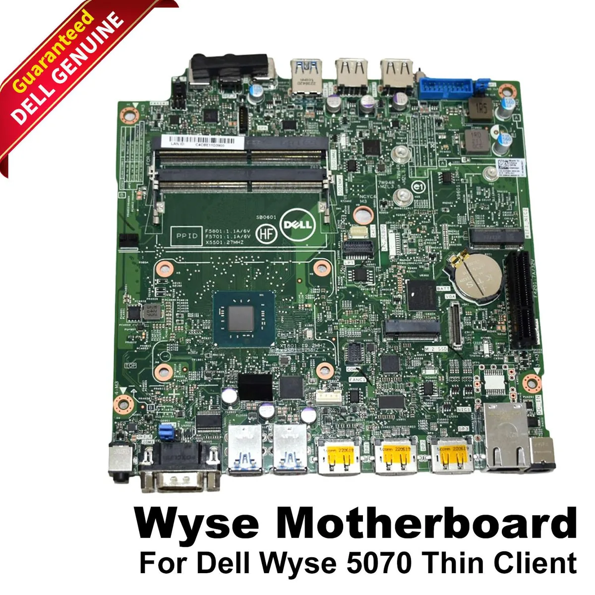 Small rectangular green circuit board with silver connectors and black chips