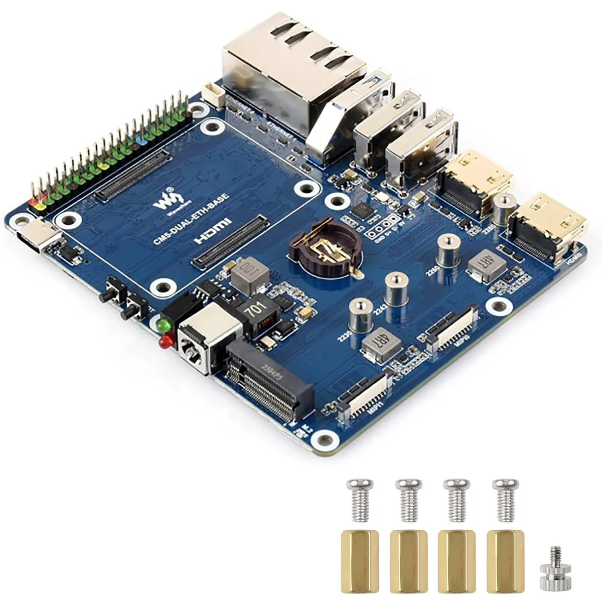LORDWORLD LORDWORLD Dual Ethernet Base Board for Raspberry Pi CM5 2.5G 1G RJ45 Dual MIPI NVMe development board — produktfoto