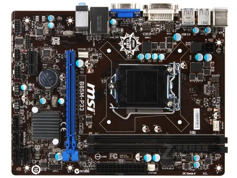 Green rectangular Micro ATX motherboard with silver sockets and black heatsinks