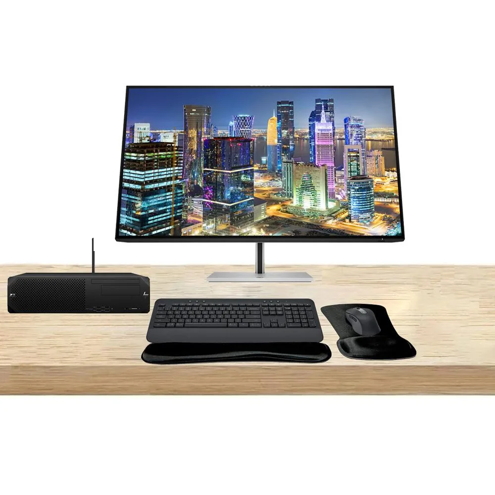 HP HP Z2 SFF G9 i7 64GB 1TB SSD RTX A2000 12GB 32" 4K Monitor MK650 T2U Plus Gel Pad — صورة المنتج