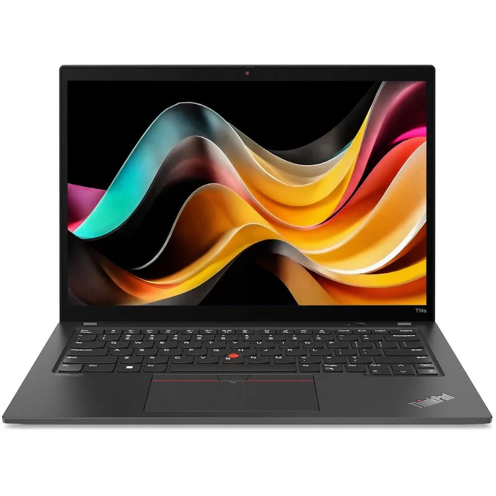 Black 14 inch ThinkPad T14s Gen 4 laptop closed lid matte finish