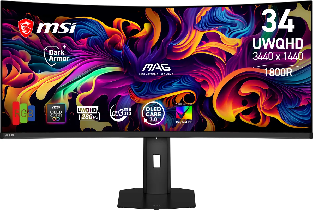 MSI MSI MAG 341CQP QD-OLED X28 34.18" 280Hz gaming monitor — photo du produit