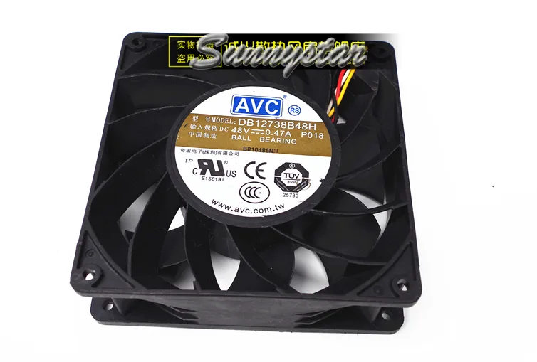Black 120 mm square ball-bearing fan with four-pin connector