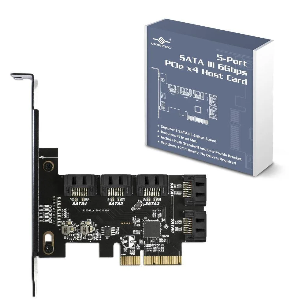 Vantec Vantec UGT-ST655 5-Port SATA III 6Gbps PCIe x4 expansion card — zdjęcie produktu