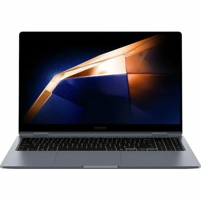Silver-grey 15.6 inch convertible laptop with 360-degree hinge