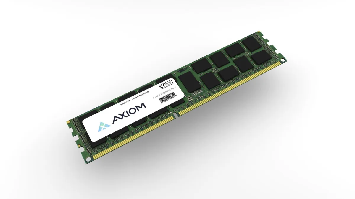 Green 240-pin DDR3 DIMM with black chips, 157.5 mil thick