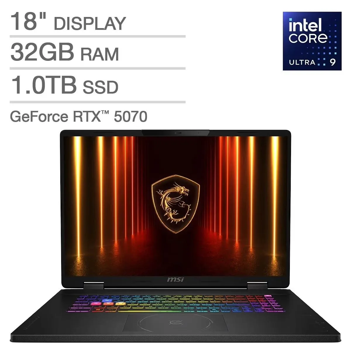 Gray 18 inch gaming laptop with matte finish and thin screen bezels