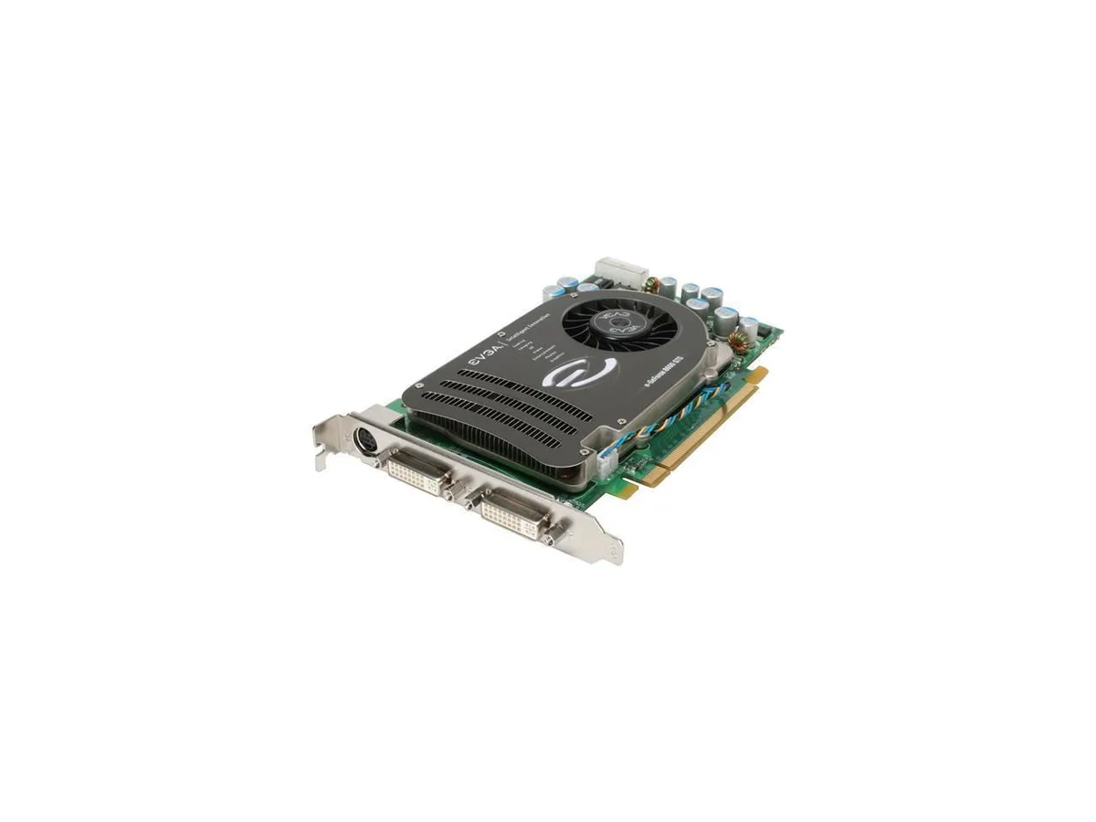 EVGA GeForce 8600 GTS graphics card with dual DVI ports and a metal bracket