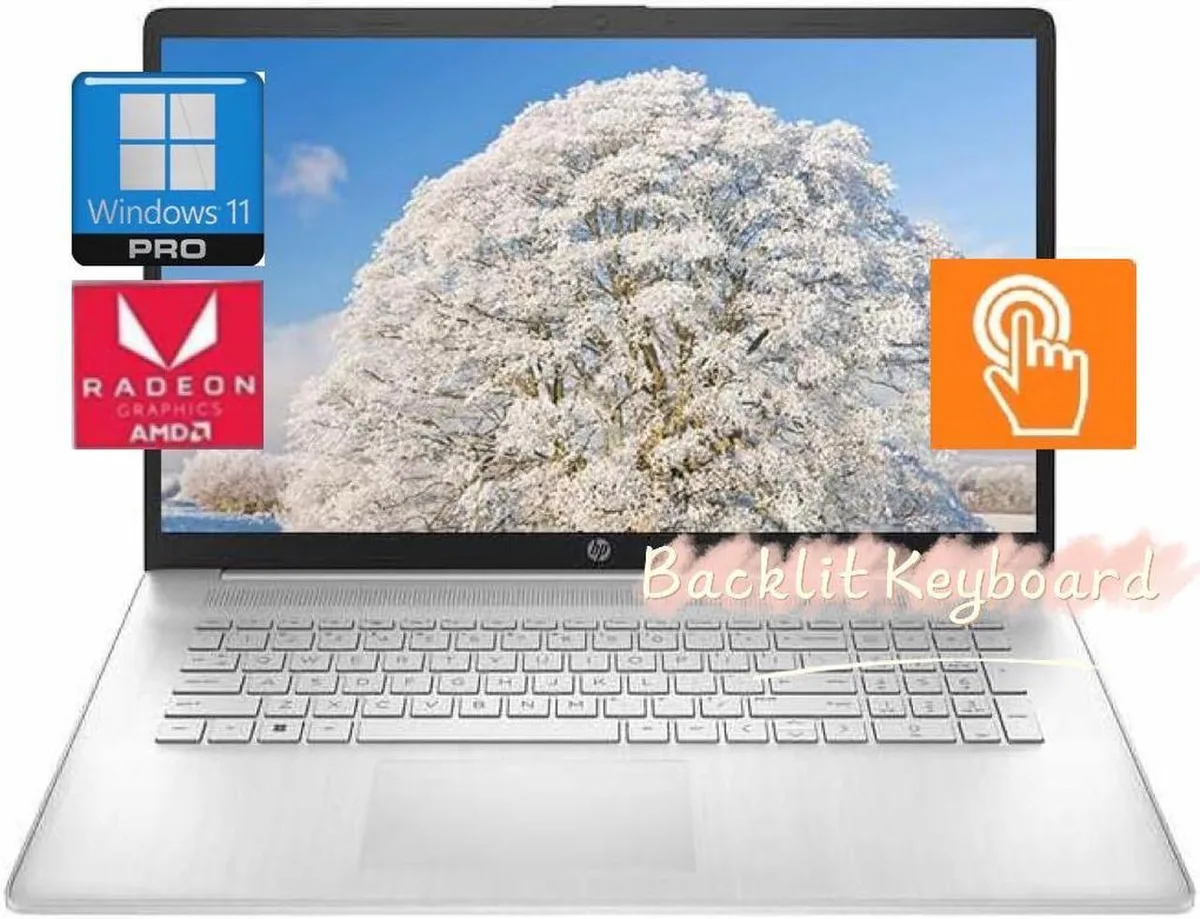 HP HP 17.3" HD+ Touchscreen Laptop AMD Ryzen 5 7530U 12GB DDR4 512GB NVMe Windows 11 Home Silver — photo du produit