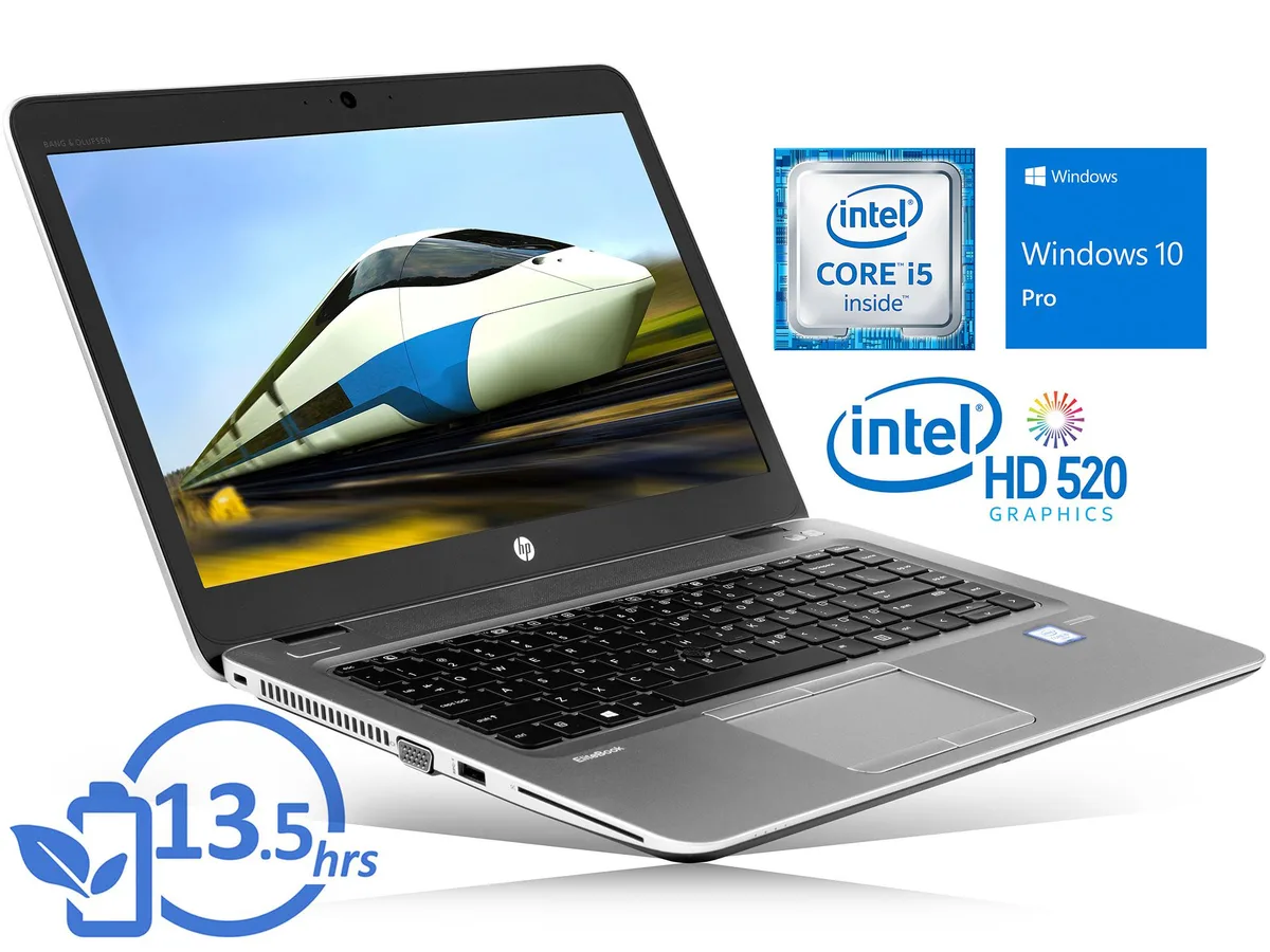 Silver 14 inch HP EliteBook 840 G3 laptop closed lid non-touch display