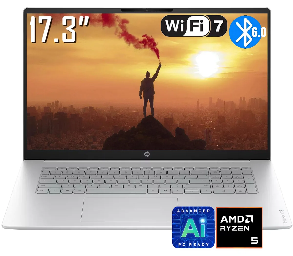 HP HP OmniBook 3 17.3" AMD Ryzen 5 40 8GB 512GB laptop — product photo