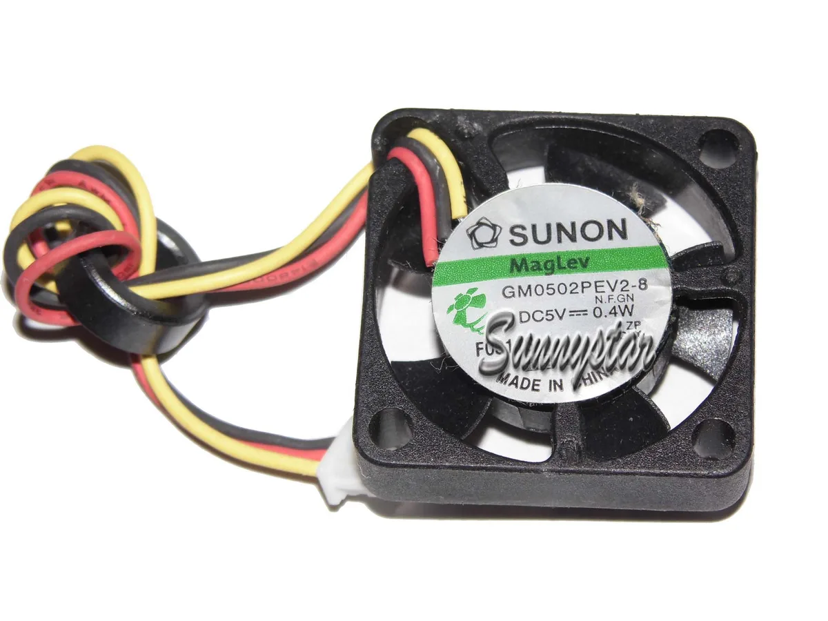 Small black square 25mm maglev fan with 3-pin connector