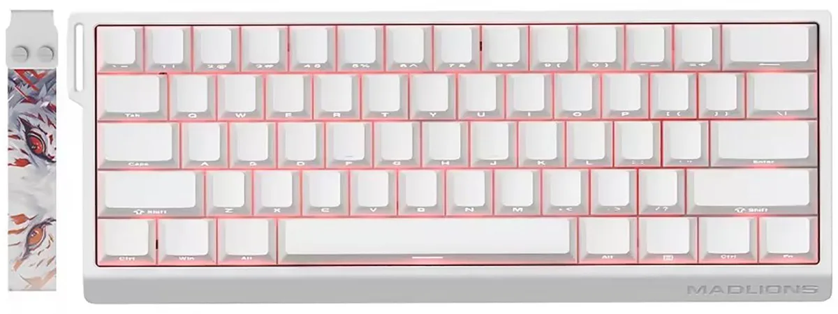 Vszerda Vszerda x FGG MADLIONS MAD 60 HE RGB 60% Wired Magnetic Switch Gaming Keyboard White — fotografia produktu