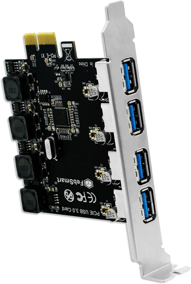 ESTONE ESTONE PCIE24USBA 4-port USB 3.0 PCIe card Super Speed 5Gbps Windows 11/10/8.1/8/7/Vista/XP/Server — zdjęcie produktu