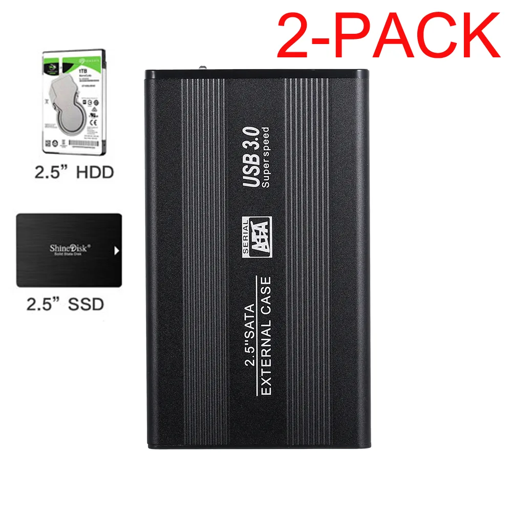 LUOM LUOM U25B30 2.5" SATA USB 3.0 enclosure 2-pack black — 商品写真