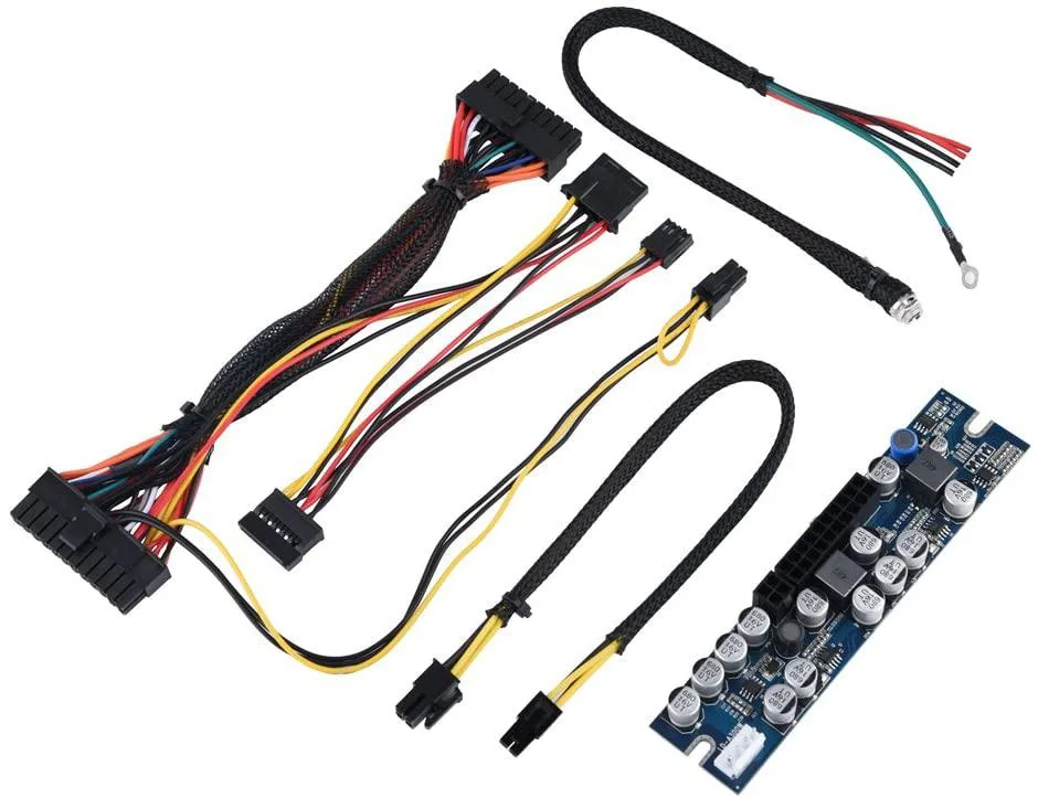 Compact 300W AT power module with 24-pin ATX cable and 12V DC input