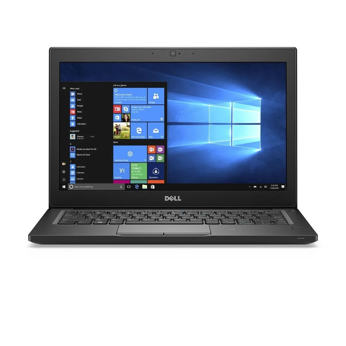 Black Dell Latitude 7280 12.5 inch laptop closed lid matte finish
