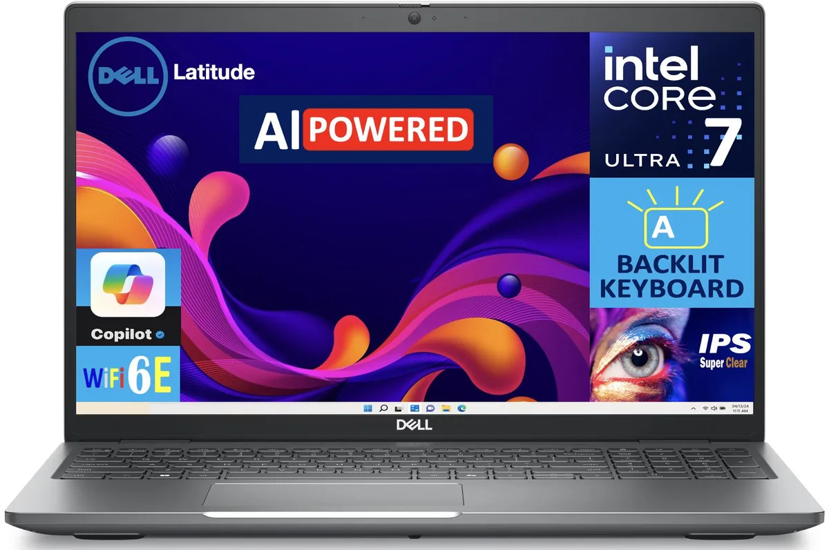 DELL DELL Latitude 5550 laptop Intel Core Ultra 7 155U 32GB DDR5 256GB 15.6" FHD — photo du produit
