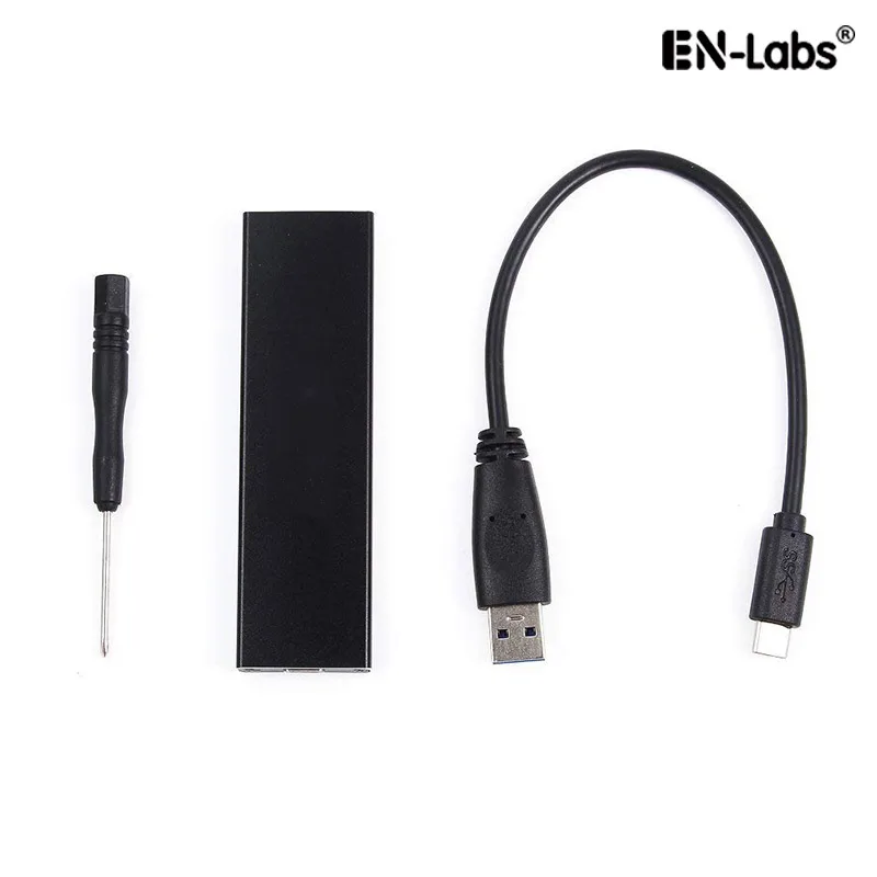EN-Labs EN-Labs USB 3.1 5Gbps M.2 SATA NGFF Enclosure Black Aluminium — ภาพสินค้า