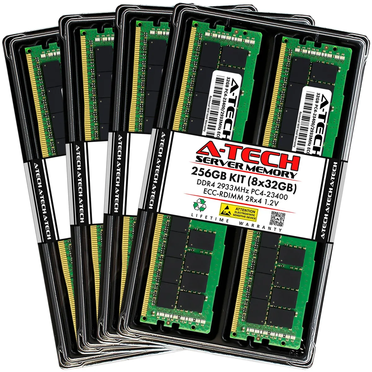 A-Tech A-Tech 256GB (8x32GB) DDR4 2933 ECC RDIMM 2Rx4 server RAM — photo du produit