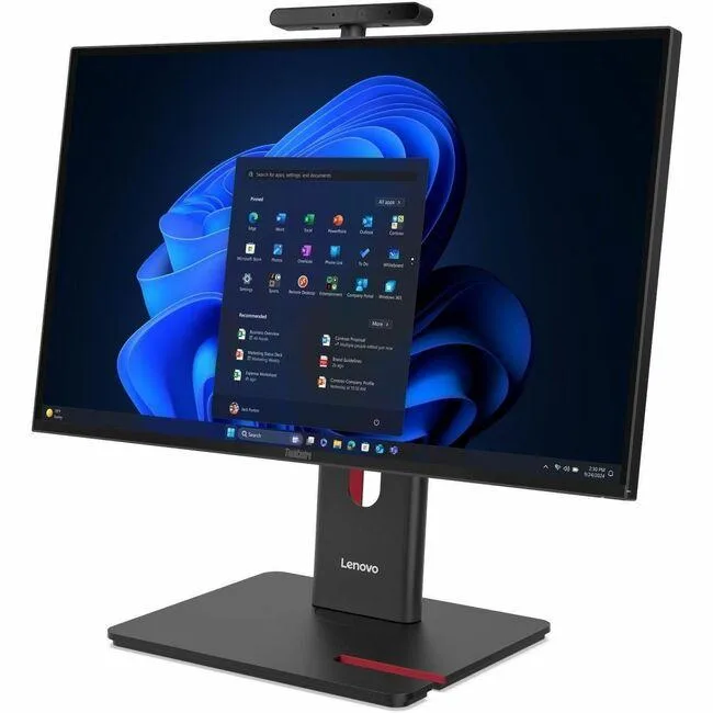 Black all-in-one desktop with 23.8 inch display