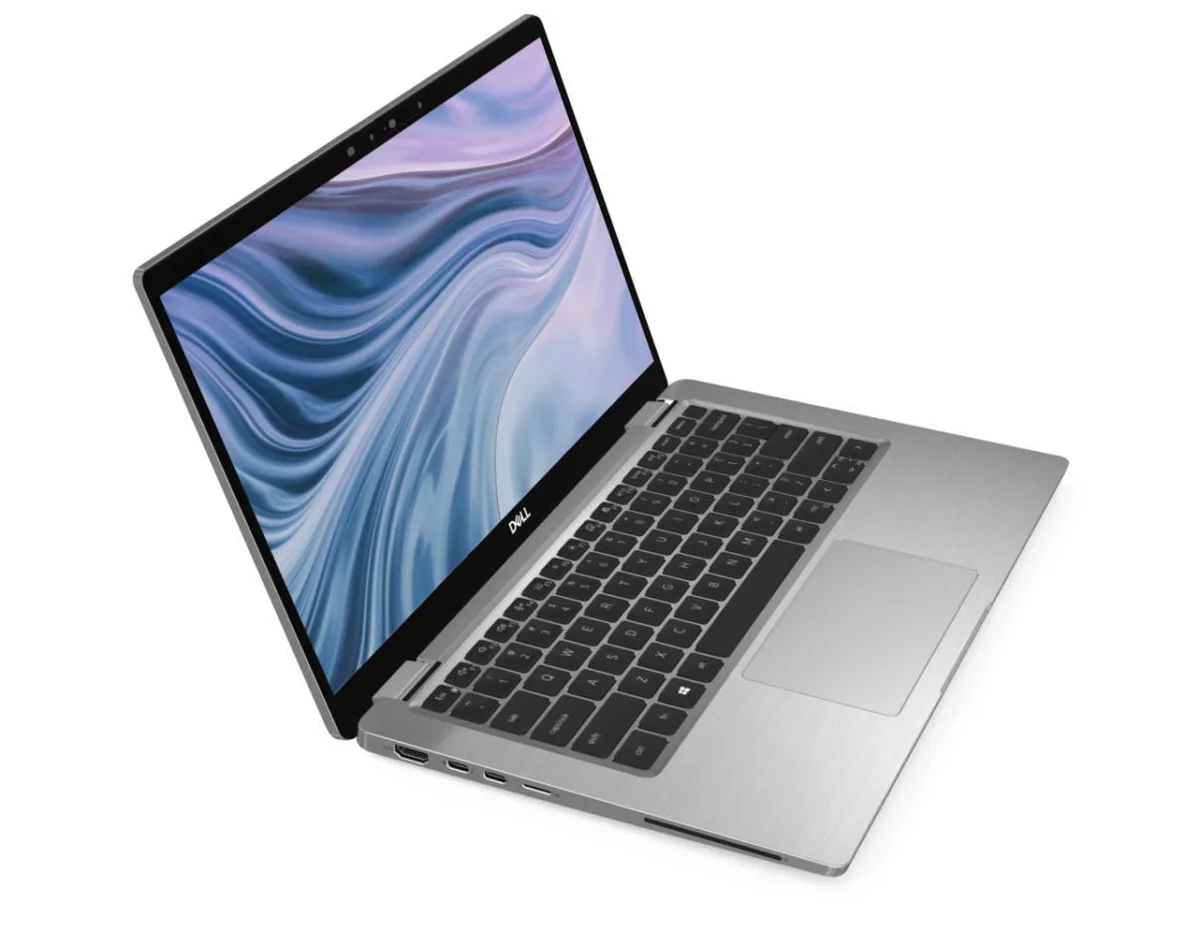 Silver Dell Latitude 7410 14 inch laptop with backlit keyboard