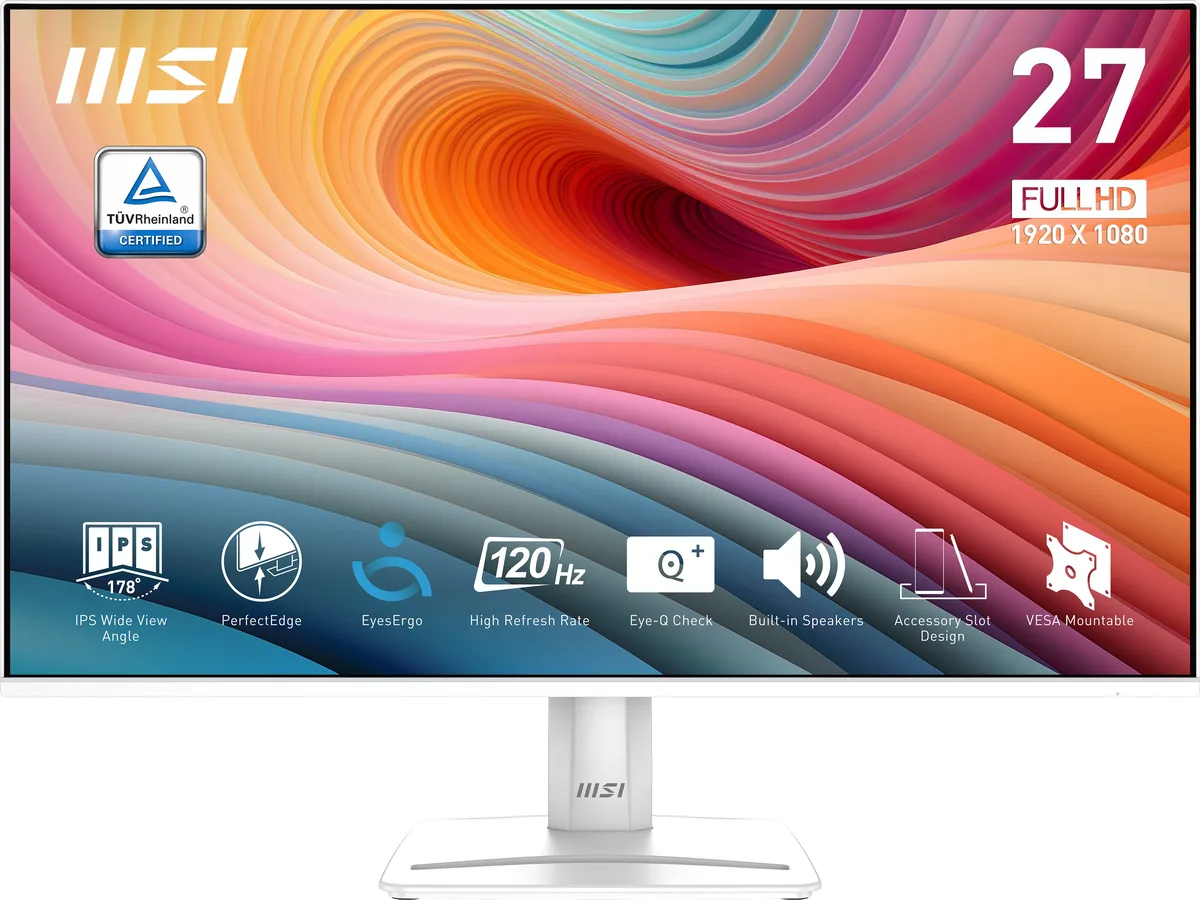 MSI MSI PRO MP275W E2 27" 120Hz IPS FHD White monitor — 商品照片