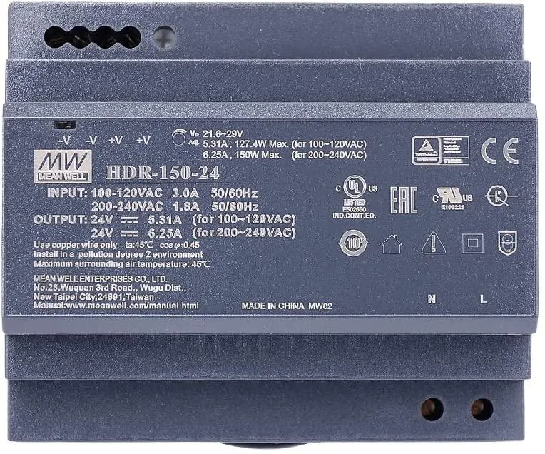 myVolts myVolts HDR-150-24 150W DIN Rail Power Supply — photo du produit