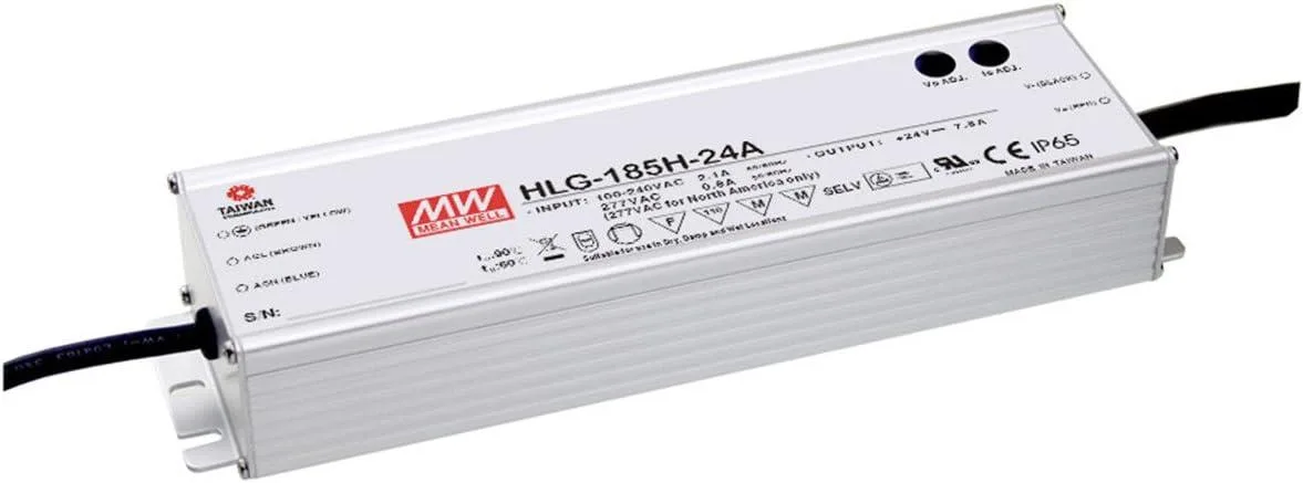 Rectangular metal power supply unit with IP67 IP65 rating and adjustable output current