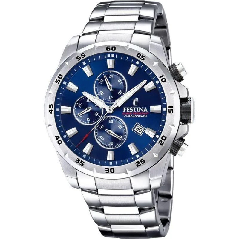 Festina Festina F20463-2 Sport Chronograph Blue Dial Stainless Steel Quartz Watch — fotografia produsului