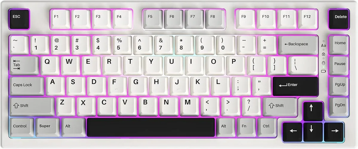 BFKK BFKK 75% Wireless Mechanical Gaming Keyboard Gateron Brown Grey 82 Keys — photo du produit