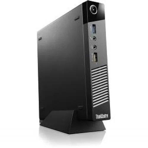 Small black rectangular desktop tower with DVD slot