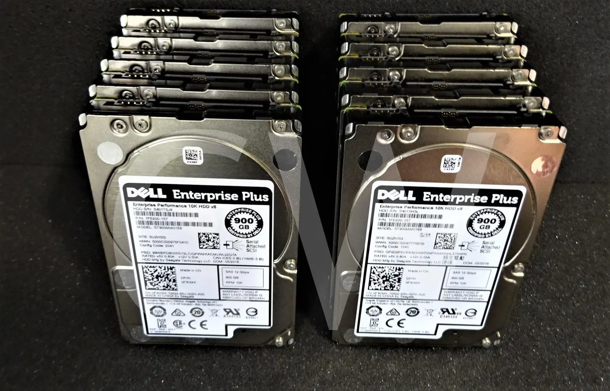 Silver 2.5 inch SAS hard drive with circuit board visible