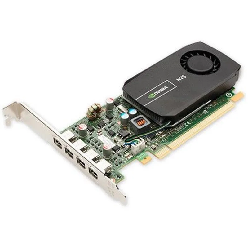 PNY Quadro NVS 510 low-profile single-slot card with fan and four mini DisplayPort connectors
