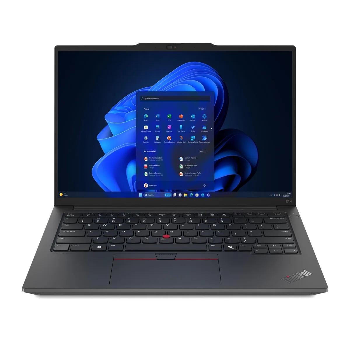 Graphite Black 14 inch ThinkPad E14 Gen 6 AMD laptop closed lid matte finish