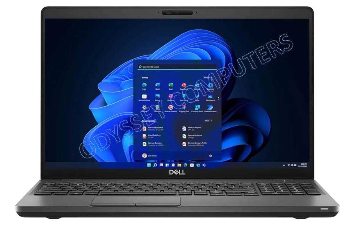 Dell Latitude 5500 silver business laptop open showing 15.6 inch FHD screen and keyboard