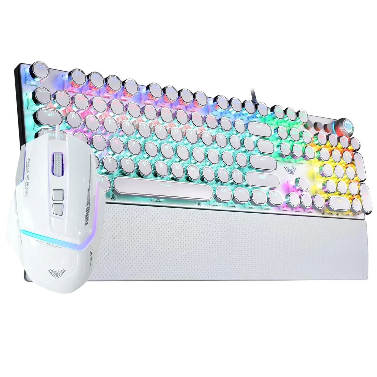 Vszerda Vszerda F2088 Typewriter Mechanical Keyboard & S12PRO Mouse White — foto produk