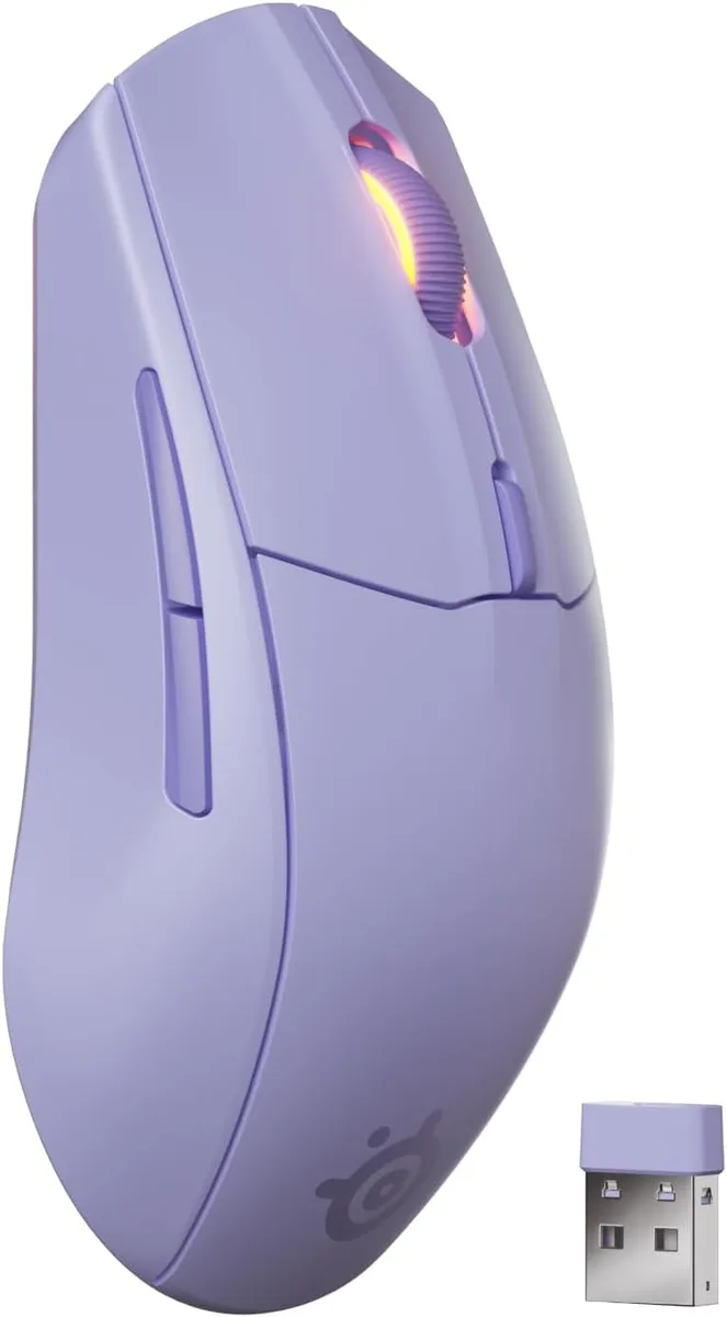 SteelSeries SteelSeries 62689 Rival 3 Wireless Gen 2 Gaming Mouse Lavender — preces foto