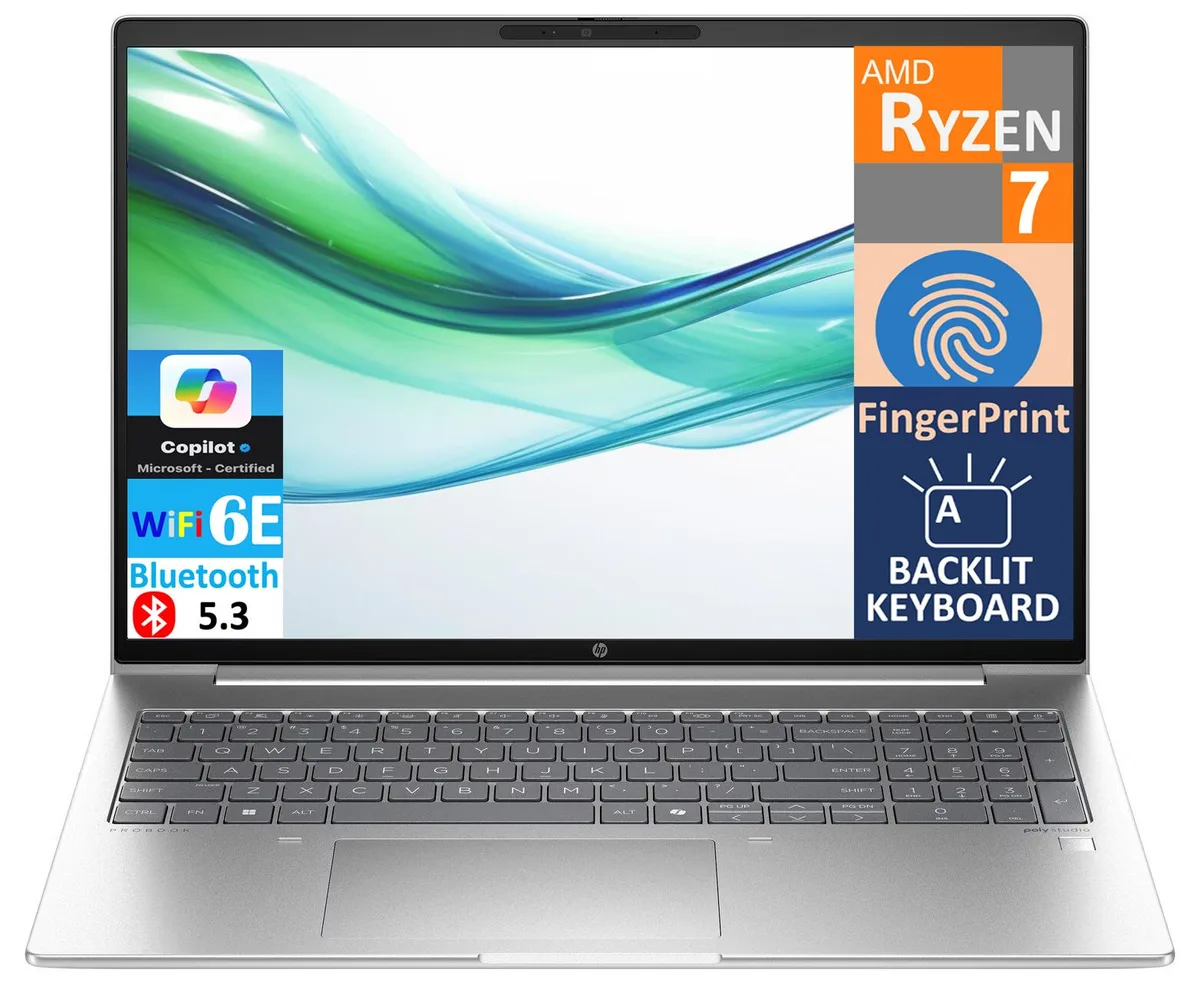 HP HP ProBook 465 G11 laptop Ryzen 7 7735U 16GB DDR5 1TB PCIe SSD 16.0" WUXGA — photo du produit