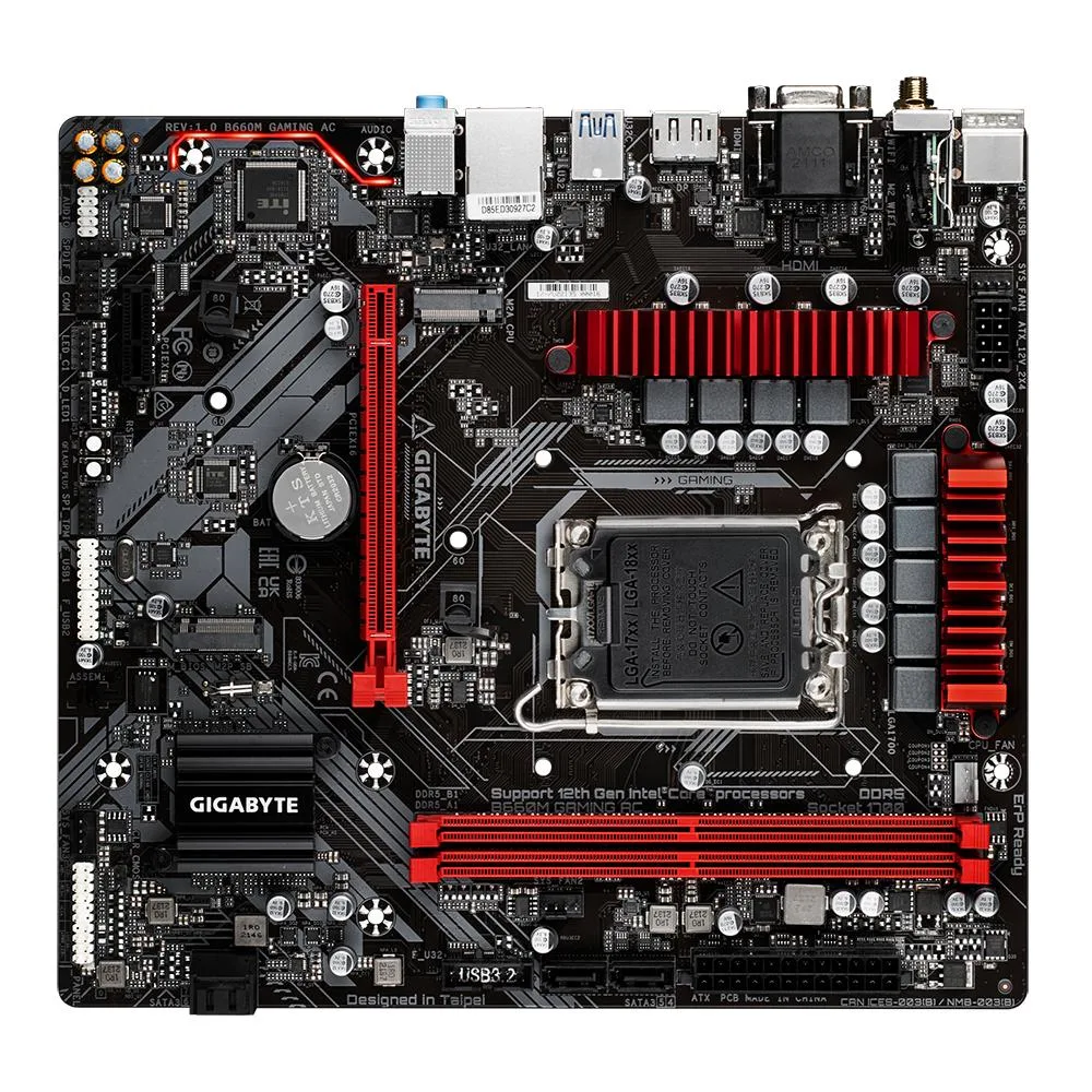 GIGABYTE GIGABYTE B660M GAMING AC DDR4 LGA 1700 Intel B660 12 13 14 Micro ATX Intel motherboard — product photo
